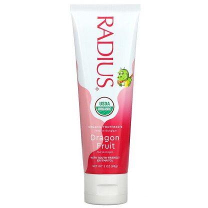 RADIUS, Organic Toothpaste with Erythritol, 6 Months and Up, Dragon Fruit, 3 oz (85 g)