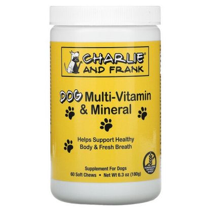 Charlie & Frank, Dog Multi-Vitamin & Mineral, Supports Fresh Breath, 60 Soft Chews, 6.3 oz (180 g)