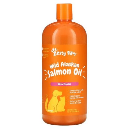 Zesty Paws, Wild Alaskan Salmon Oil for Dogs & Cats, All Ages, 32 fl oz (946 ml)