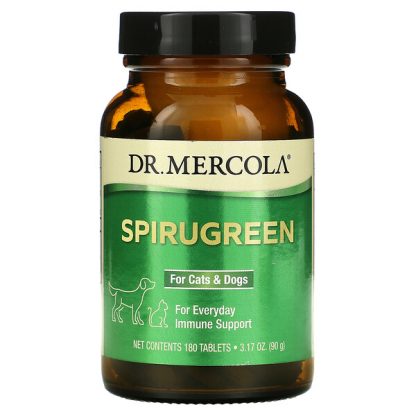 Dr. Mercola, SpiruGreen, For Cats & Dogs, 180 Tablets, 3.17 oz (90 g)