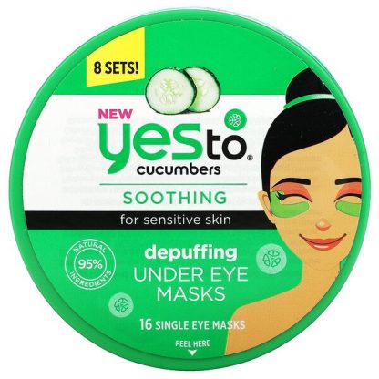 Yes To, Cucumbers, Depuffing Under Eye Masks, 16 Single Eye Masks