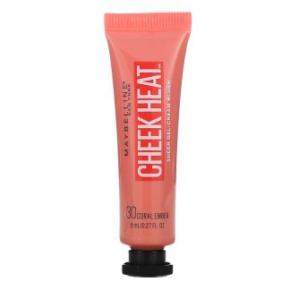 Maybelline, Cheek Heat, Gel-Cream Blush, Coral Ember, 0.27 oz (8 ml)