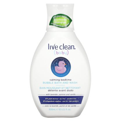 Live Clean, Baby, Bubble Bath and Wash, Calming Bedtime, 10 fl oz (300 ml)