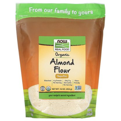 NOW Foods, Real Food, Organic Almond Flour, Superfine, 16 oz (454 g)