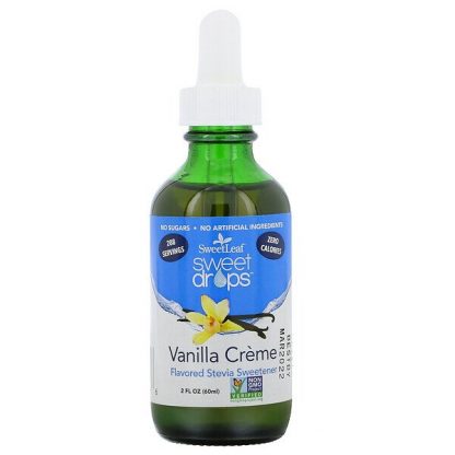 Wisdom Natural, SweetLeaf, Sweet Drops Stevia Sweetener, Vanilla Creme, 2 fl oz (60 ml)