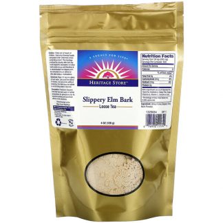 Heritage Store, Loose Tea, Slippery Elm Bark, 4 oz (120 g)