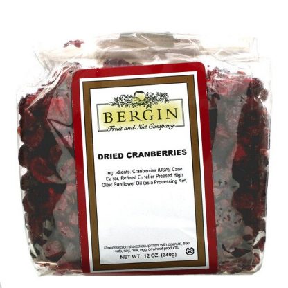 Bergin Fruit and Nut Company, Dried Cranberries, 12 oz (340 g)