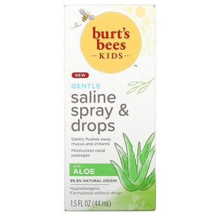 Burt's Bees, Kids, Gentle Saline Spray & Drops with Aloe, 1.5 fl oz (44 ml)