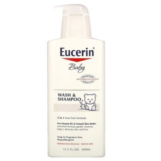 Eucerin, Baby, Wash & Shampoo, Fragrance Free, 13.5 fl oz (400 ml)