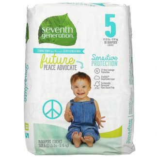 Seventh Generation, Sensitive Protection Diapers, Size 5, 27 - 35 lbs, 19 Diapers