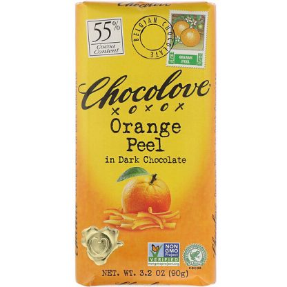 Chocolove, Orange Peel in Dark Chocolate, 55% Cocoa, 3.2 oz (90 g)