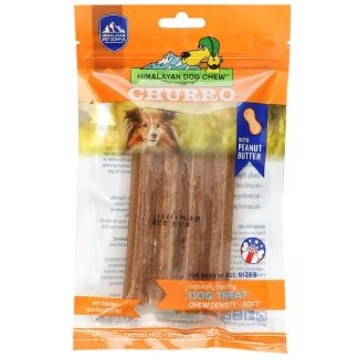 Himalayan Pet Supply, Himalayan Dog Chew, Churro, Soft, All Sizes, Peanut Butter, 4 oz (113.3 g)