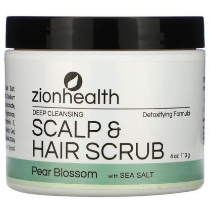 Zion Health, Deep Cleansing Scalp & Hair Scrub, Pear Blossom with Sea Salt, 4 oz (113 g)