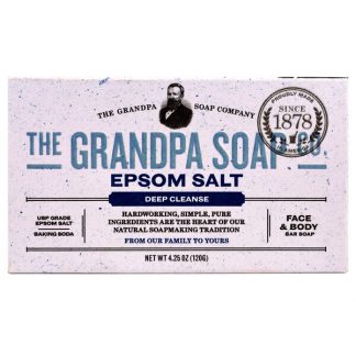 The Grandpa Soap Co., Face & Body Bar Soap, Deep Cleanse, Epsom Salt, 4.25 oz (120 g)