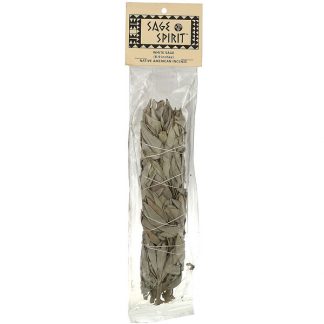 Sage Spirit, Native American Incense, White Sage, Large (8-9 inches), 1 Smudge Wand