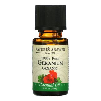 Nature's Answer, Organic Essential Oil, 100% Pure, Geranium, 0.5 fl oz (15 ml)