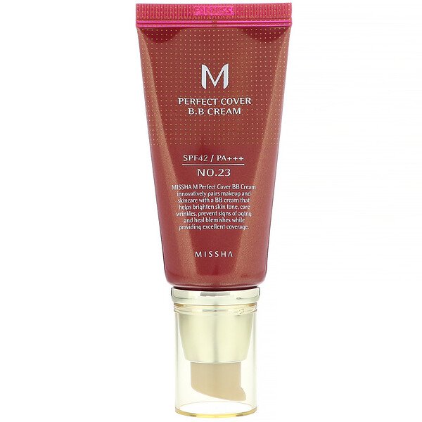 Missha, M Perfect Cover B.B Cream, SPF 42 PA+++, No. 23 Natural Beige, 1.7 oz (50 ml)