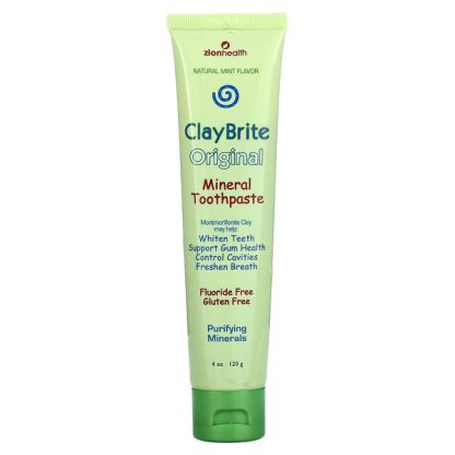 Zion Health, ClayBrite Original, Mineral Toothpaste, Natural Mint, 4 oz (120 g)