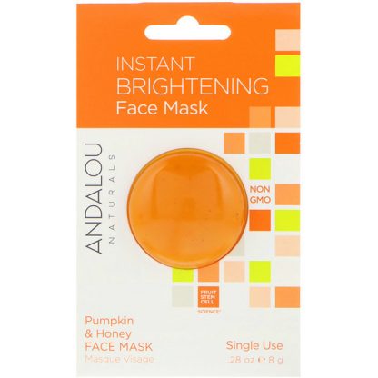 Andalou Naturals, Instant Brightening Beauty Face Mask, Pumpkin and Honey, 0.28 oz (8 g)