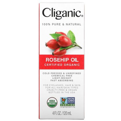 Cliganic, 100% Pure & Natural, Rosehip Oil, 4 fl oz (120 ml)