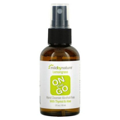 Mild By Nature, On The Go Hand Cleanser, Alcohol-Free, Lemongrass, 2 fl oz (60 ml)