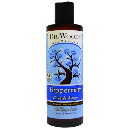 Dr. Woods, Peppermint Castile Soap with Fair Trade Shea Butter, 8 fl oz (236 ml)