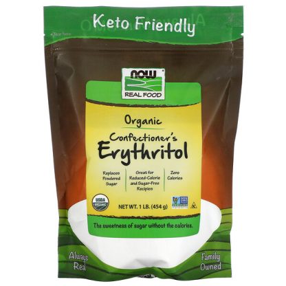 NOW Foods, Real Food, Organic Confectioner's Erythritol, 1 lb (454 g)