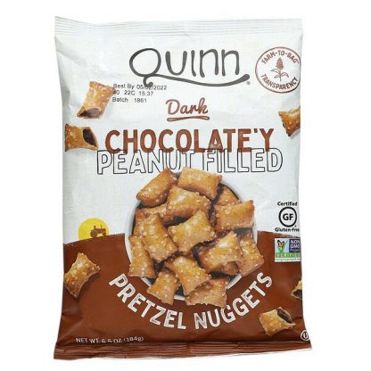 Quinn Popcorn, Pretzel Nuggets, Dark Chocolate'y Peanut Filled, 6.5 oz (184 g)