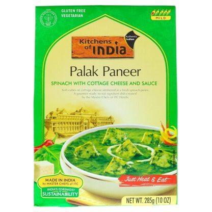 Kitchens of India, Palak Paneer, Spinach with Cottage Cheese and Sauce, Mild, 10 oz (285 g)