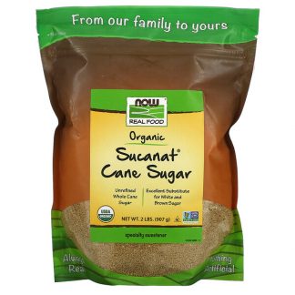 NOW Foods, Real Food, Organic Sucanat Cane Sugar, 2 lbs (907 g)