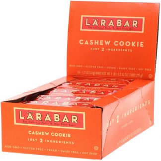 Larabar, The Original Fruit & Nut Food Bar, Cashew Cookie, 16 Bars, 1.7 oz (48 g) Each