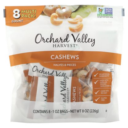 Orchard Valley Harvest, Cashews, Halves & Pieces, 8 Bags, 8 oz (226 g)