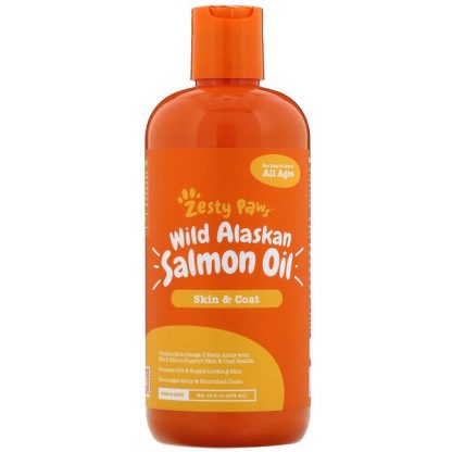 Zesty Paws, Wild Alaskan Salmon Oil for Dogs & Cats, Skin & Coat, All Ages, 16 fl oz (473 ml)