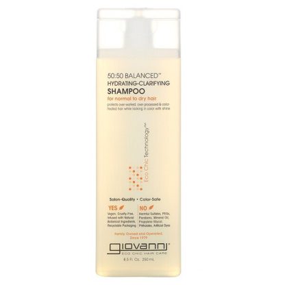 Giovanni, 50:50 Balanced, Hydrating-Clarifying Shampoo, For Normal to Dry Hair, 8.5 fl oz (250 ml)