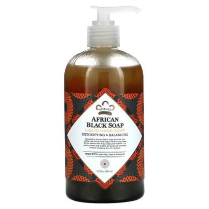 Nubian Heritage, Liquid Hand Soap, African Black Soap, 12.3 fl oz (364 ml)