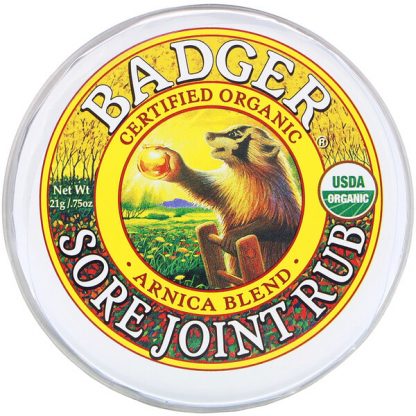 Badger Company, Organic, Sore Joint Rub, Arnica Blend, .75 oz (21 g)