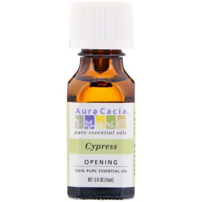 Aura Cacia, 100% Pure Essential Oil, Cypress, 0.5 fl oz (15 ml)