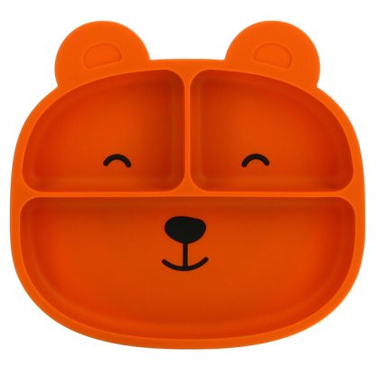 Sage Spoonfuls, Sili Bear Plate, Orange, 1 Count