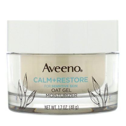 Aveeno, Calm + Restore, Oat Gel Moisturizer, Fragrance Free, 1.7 oz (48 g)