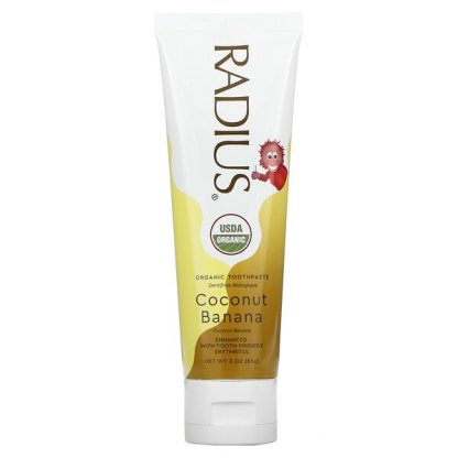 RADIUS, Organic Toothpaste, For Kids, 6 Months+, Coconut Banana, 3 oz (85 g)