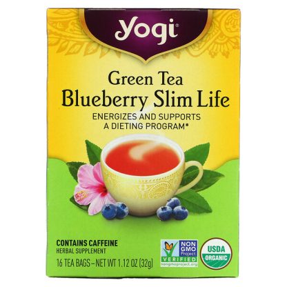 Yogi Tea, Green Tea Blueberry Slim Life, 16 Tea Bags, 1.12 oz (32 g)