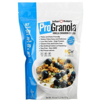 Julian Bakery, Pro Granola, Vanilla Cinnamon Cluster, 19.5 oz (555 g)