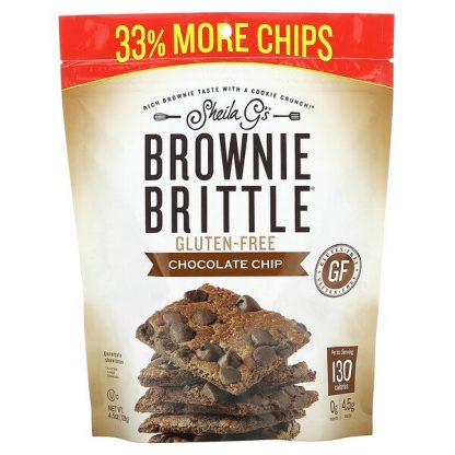 Sheila G's, Brownie Brittle, Gluten-Free, Chocolate Chip, 4.5 oz (128 g)