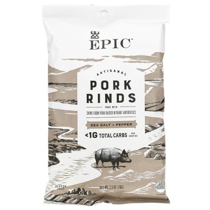 Epic Bar, Artisanal Pork Rinds, Sea Salt & Pepper, 2.5 oz (70 g)