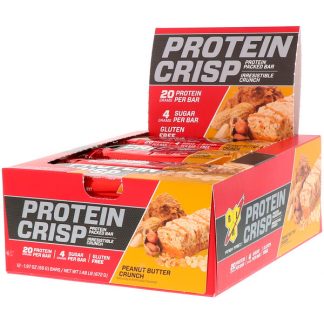 BSN, Protein Crisp, Peanut Butter Crunch Flavor, 12 Bars, 1.97 oz (56 g) Each