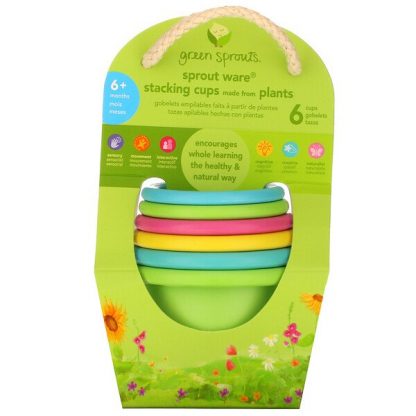 Green Sprouts, Sprout Ware Stacking Cups, 6+ Months, Multicolor, 6 Cups