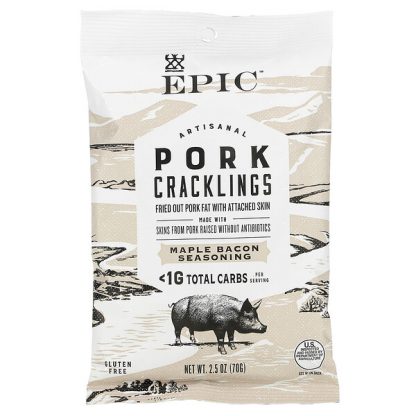 Epic Bar, Artisanal Pork Crackling, Maple Bacon Seasoning, 2.5 oz (70 g)