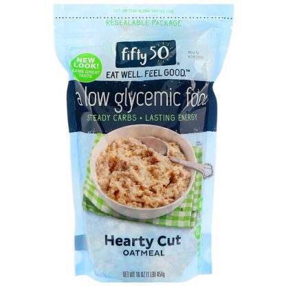 Fifty 50, Low Glycemic Hearty Cut Oatmeal, 100% Whole Grain, 16 oz (454 g)