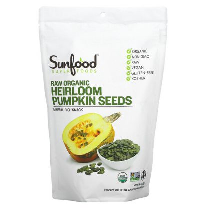 Sunfood, Superfoods, Raw Organic Heirloom Pumpkin Seeds, 8 oz (227 g)