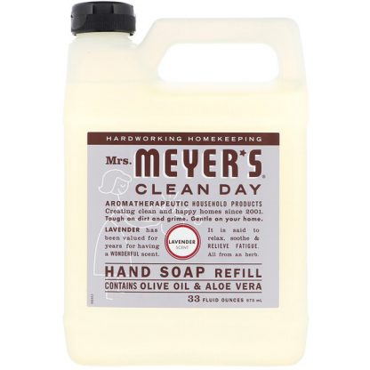 Mrs. Meyers Clean Day, Liquid Hand Soap Refill, Lavender Scent, 33 fl oz (975 ml)